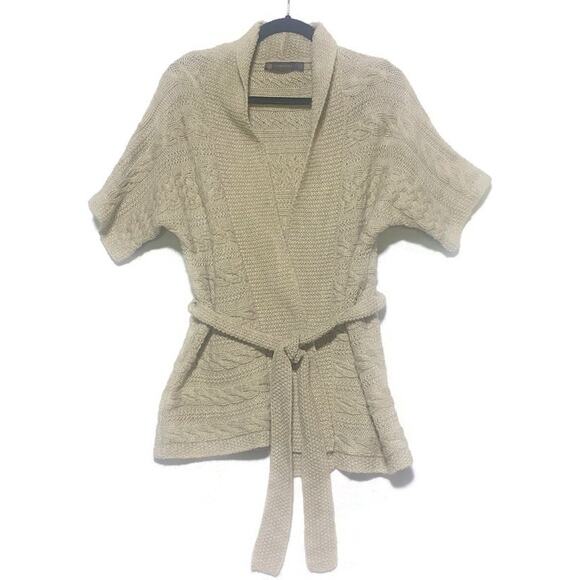 Outback Red Acrylic Wool Blend Cardigan Sweater Light Tan Women's Size Medium - Picture 1 of 7